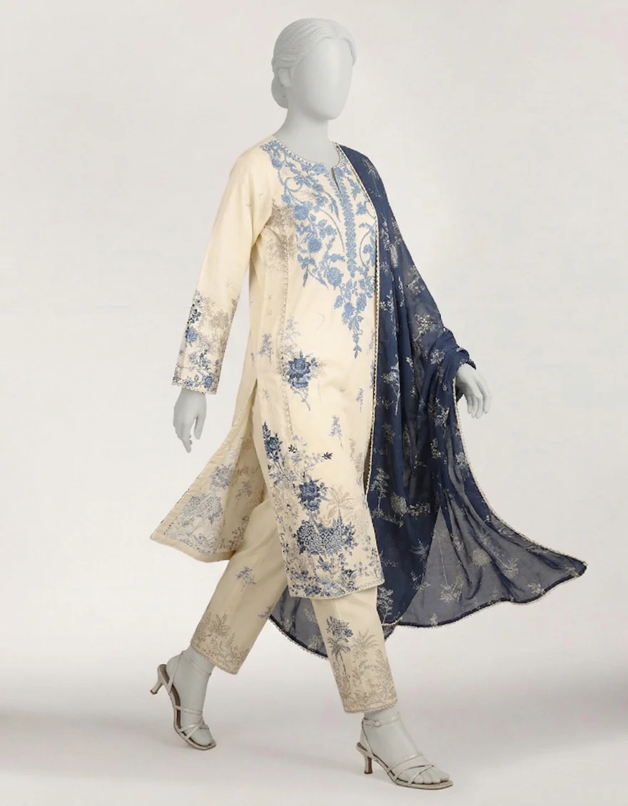 BLUE LAWN 3PC STITCHED | JLS-S-26-619/S VERDENT DREAMS -1 - Image 2