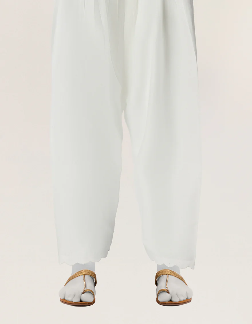 WHITE LAWN SHALWAR | JLSH-26-8118-A FB/DYED FARSHI-01