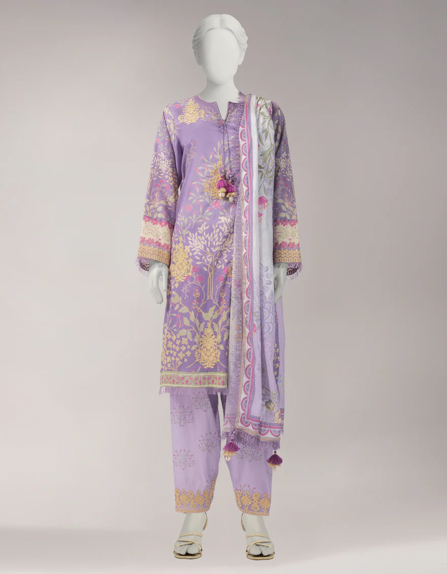 MULTICOLOR LAWN 3PC UNSTITCHED | JLU-S-26-3979 BOTANICAL-1 - Image 4