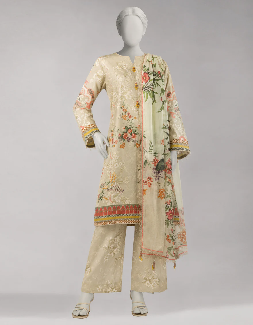 MULTICOLOR LAWN 3PC UNSTITCHED | JLU-S-26-3980 BOTANICAL-2 - Image 3