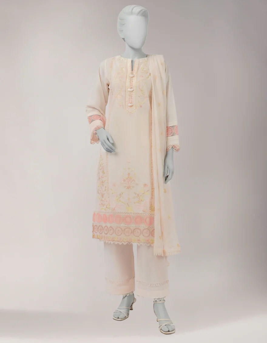 PINK LAWN 3PC UNSTITCHED | JLU-S-26-4043 SCHIFFLI-5 - Image 3