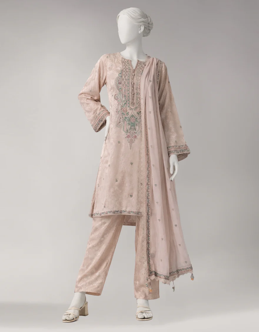 PINK JACQUARD 3PC UNSTITCHED | JLU-S-26-4067 ETHNIC KASHMIRI-1