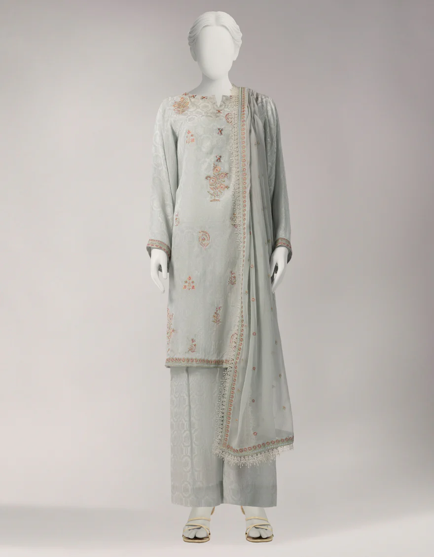 GREY JACQUARD 3PC UNSTITCHED | JLU-S-26-4068 ETHNIC KASHMIRI-2 - Image 2