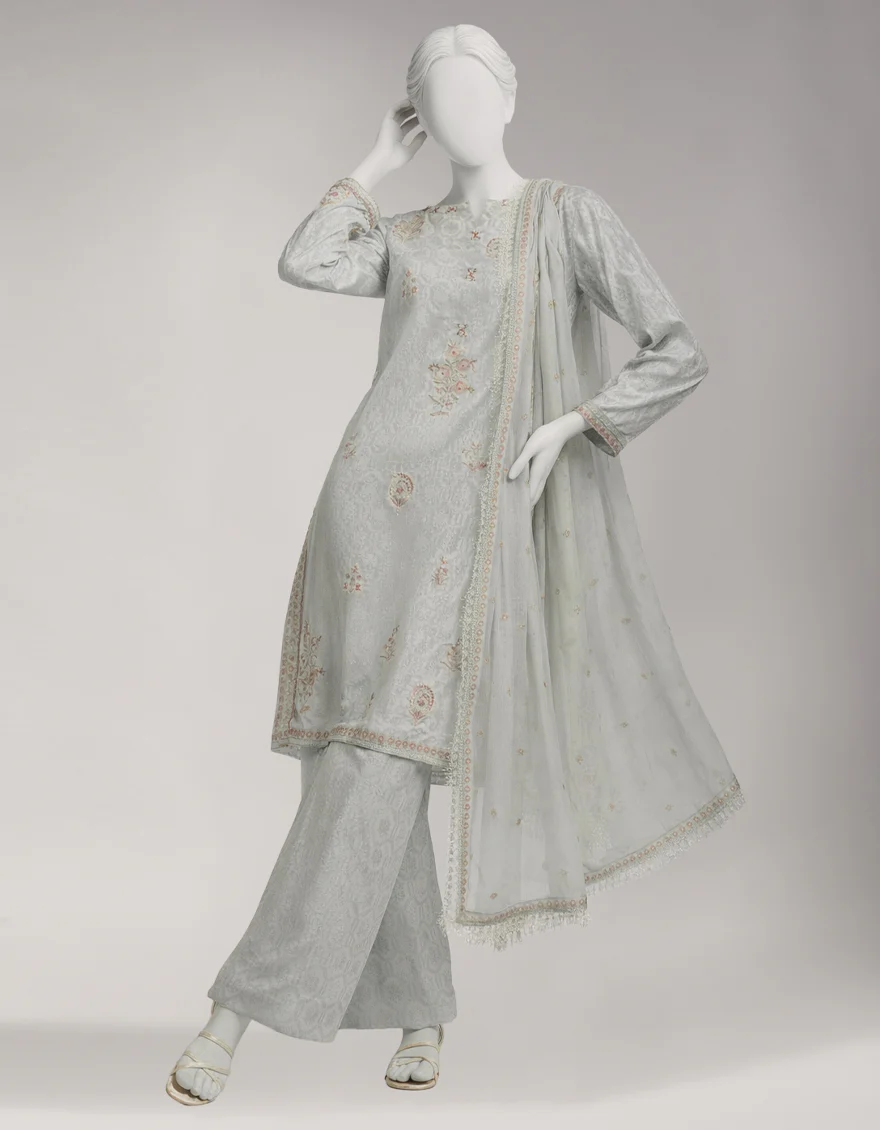 GREY JACQUARD 3PC UNSTITCHED | JLU-S-26-4068 ETHNIC KASHMIRI-2 - Image 5