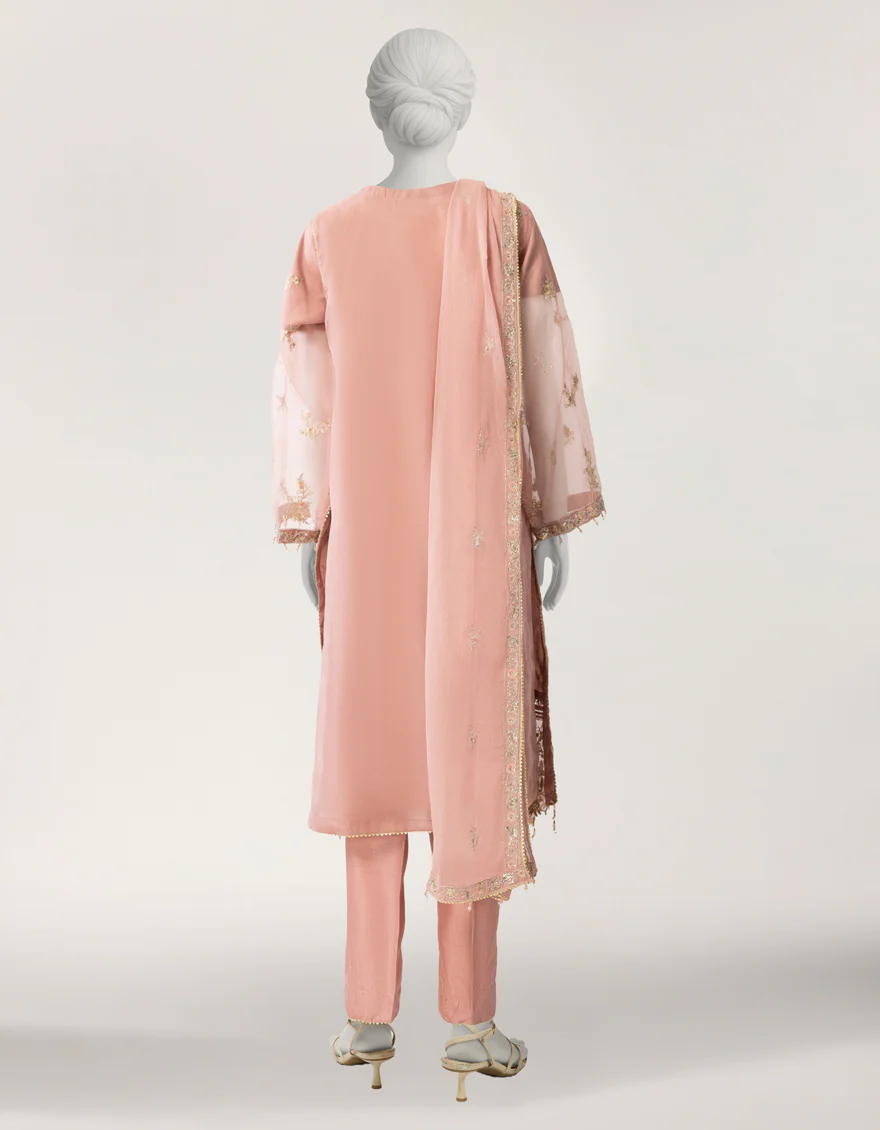 PINK ORGANZA 3PC STITCHED | JPS-S-26-4152 FB/DANEEN-2 - Image 3