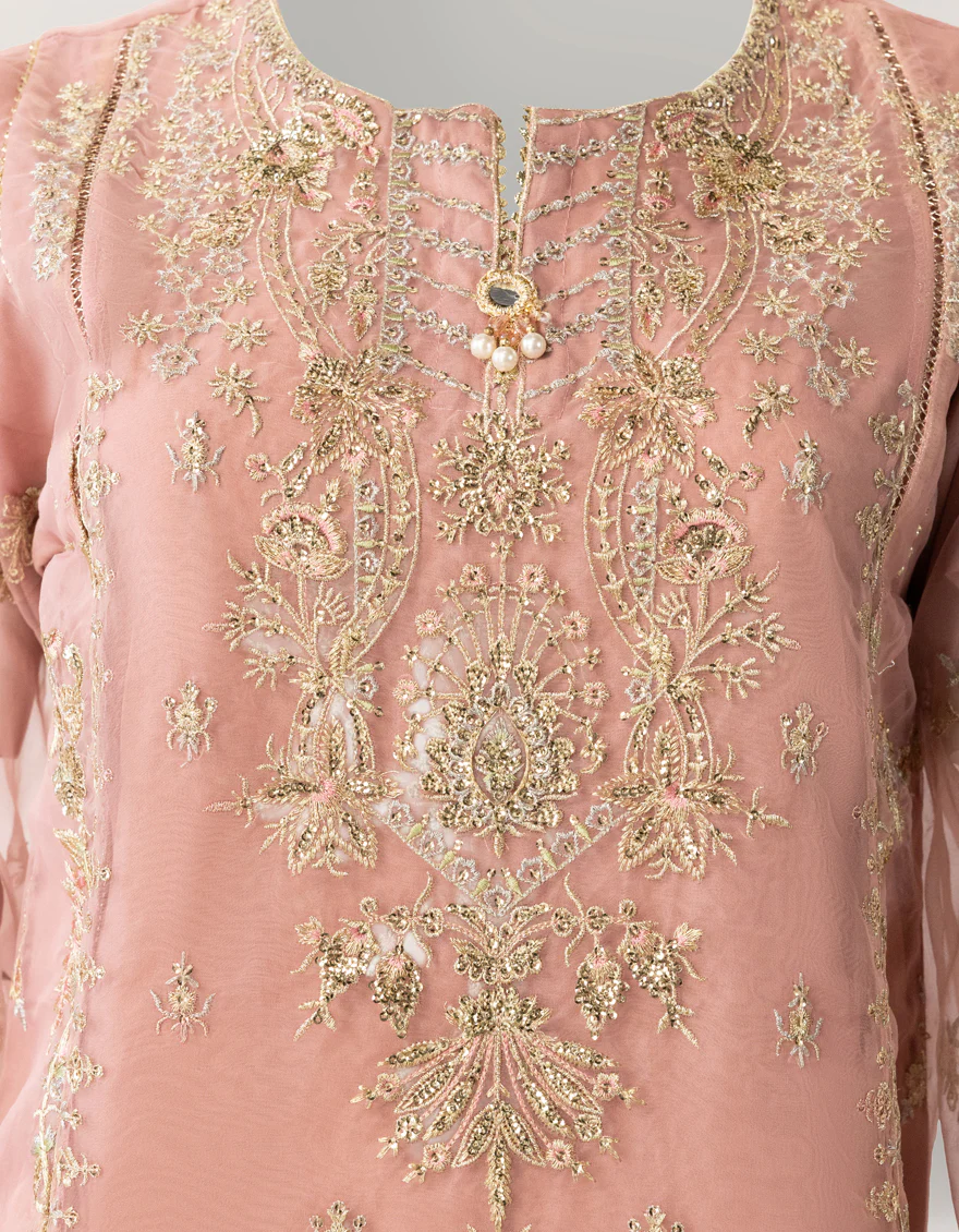 PINK ORGANZA 3PC STITCHED | JPS-S-26-4152 FB/DANEEN-2 - Image 4