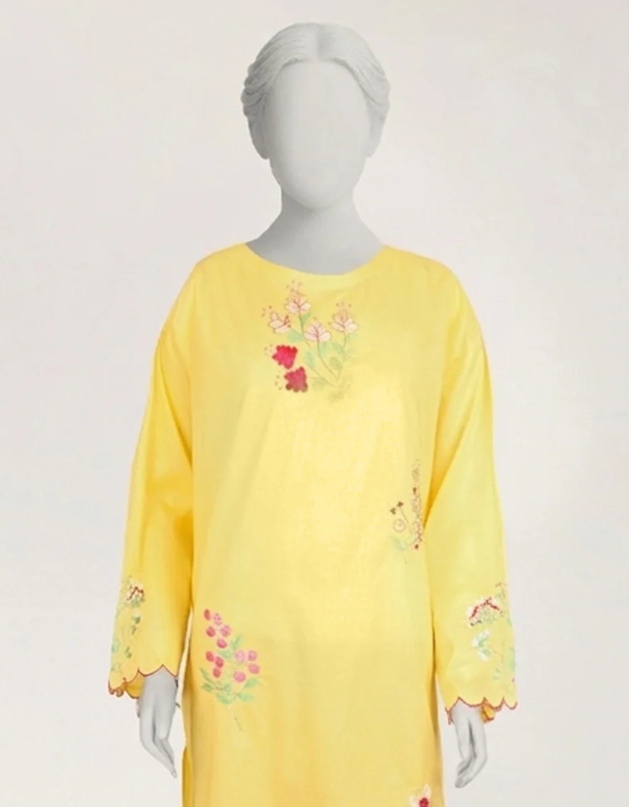 YELLOW LAWN KURTI | JSS-S-26-659 FB/ASSORTMNET-02 - Image 2