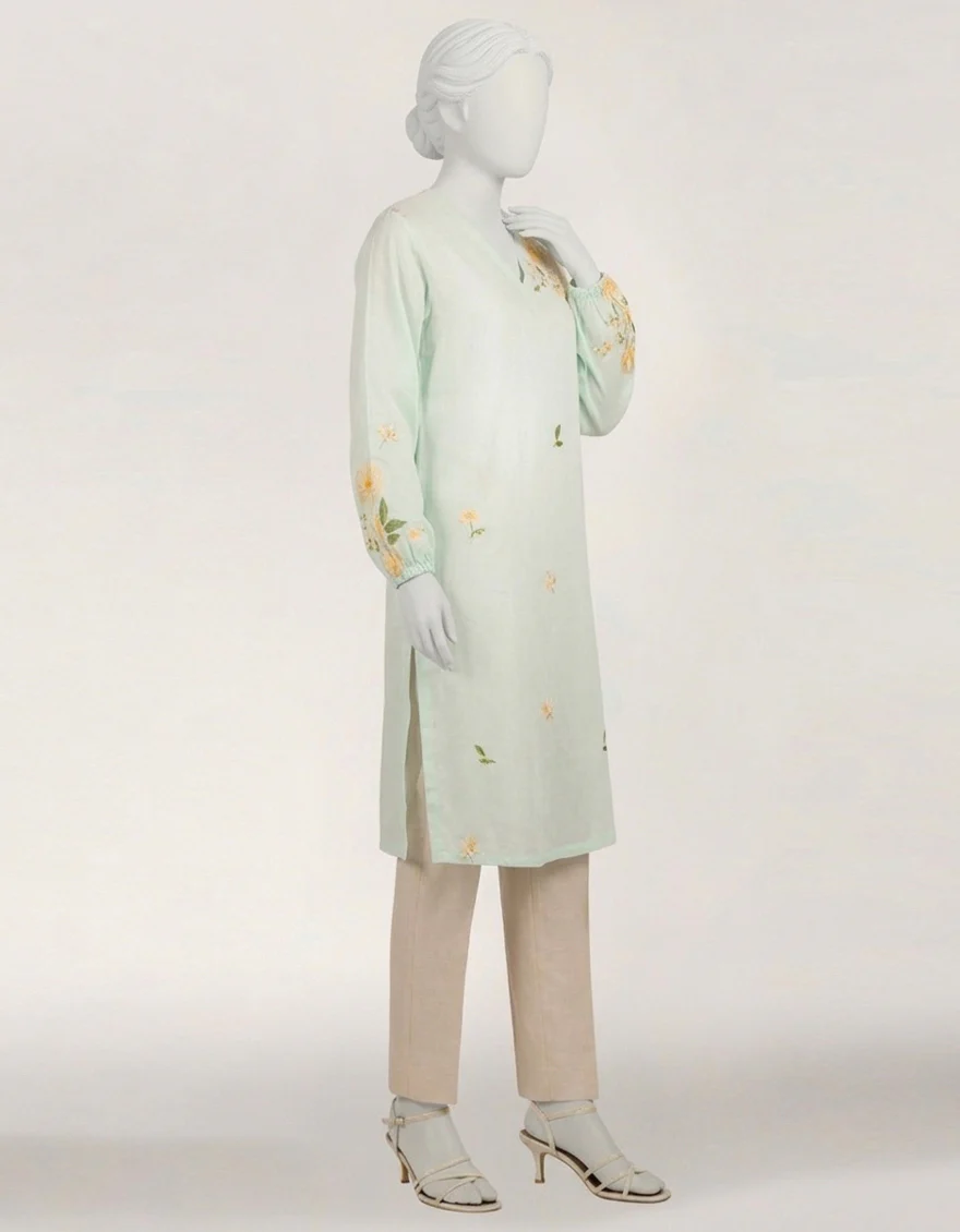 SEA GREEN LAWN KURTI | JSS-S-26-660 FB/ASSORTMENT-03 - Image 3