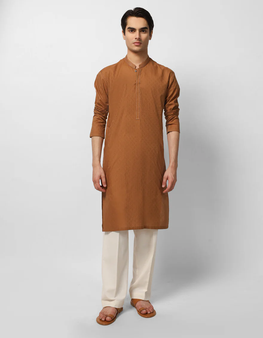 ALMOND COTTON KURTA | JTK-S-30009/S26/JJ10709-CL