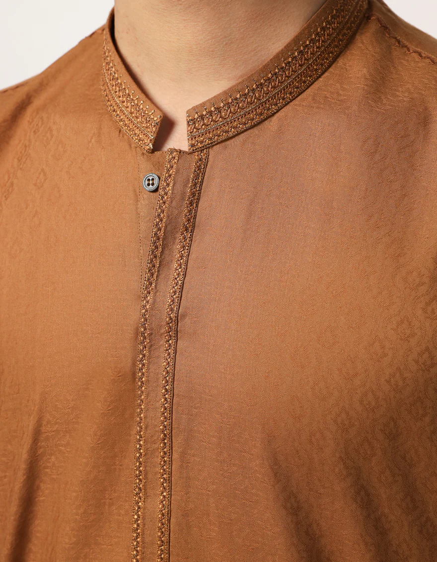 ALMOND COTTON KURTA | JTK-S-30009/S26/JJ10709-CL - Image 3
