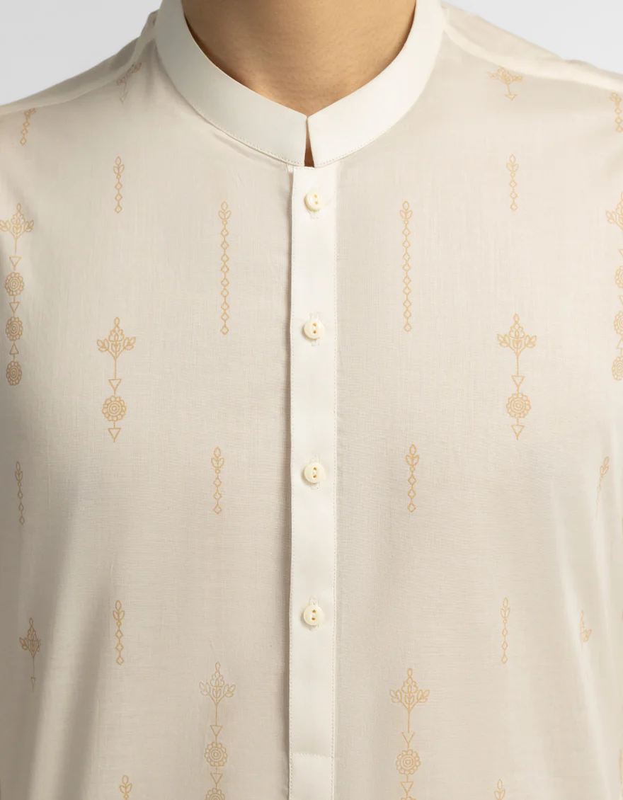 WHITE COTTON KURTA | JTK-S-39765/S26/JJ10829-CL - Image 4