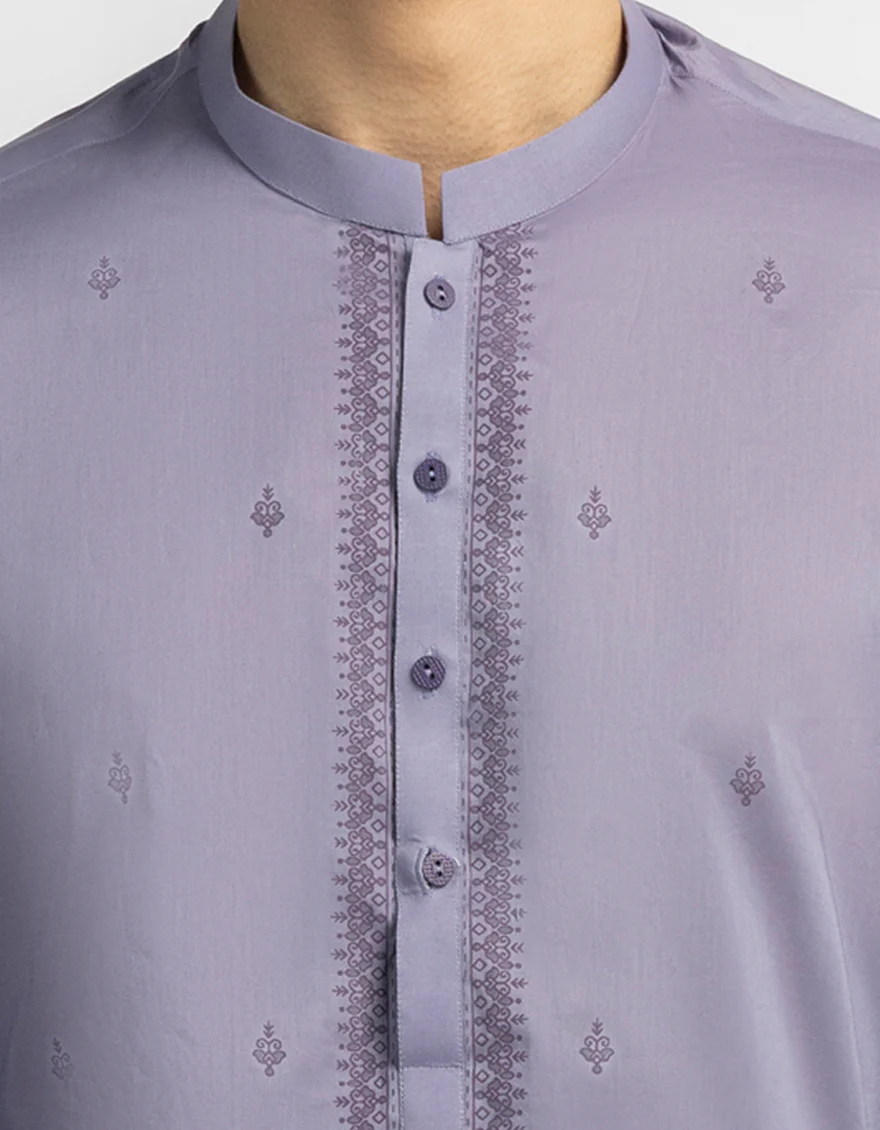 LIGHT PURPLE COTTON KURTA | JTK-S-39766/S26/JJ10829-CL - Image 3