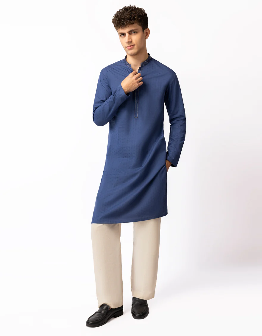 BLUE COTTON KURTA | JTK-S-50580/S26/JJ10622-CL