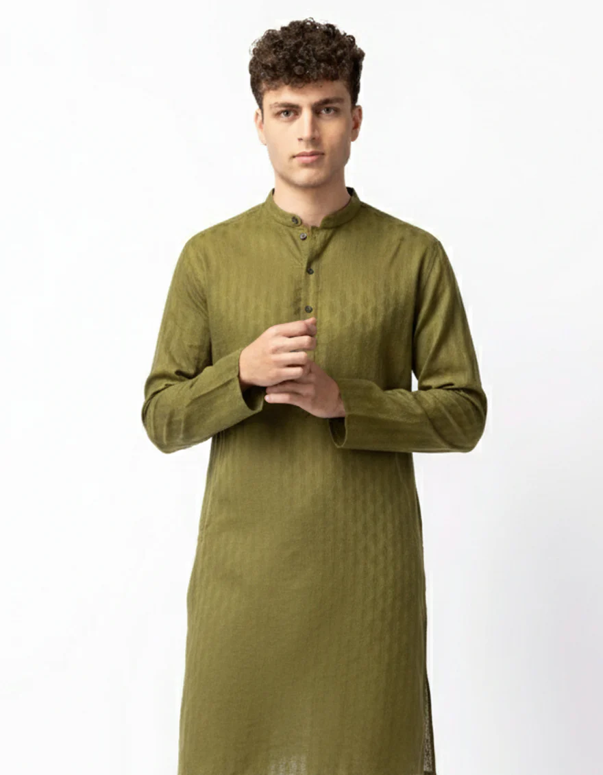 BLUE COTTON KURTA | JTK-S-50609/S26/JJ10620-PN - Image 2