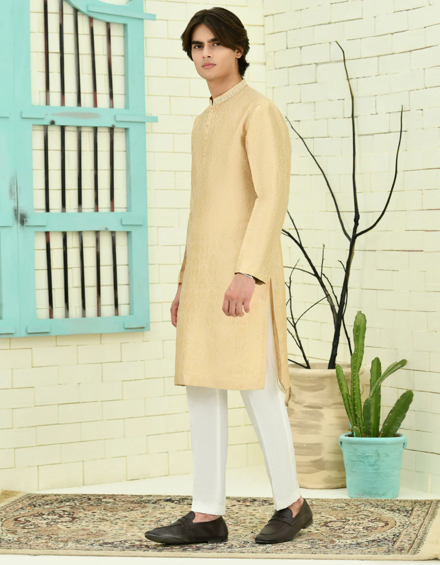 GOLDEN POLYESTER SPECIAL KURTA | JTK-SP-A-45466/S24/JJ8484-FL