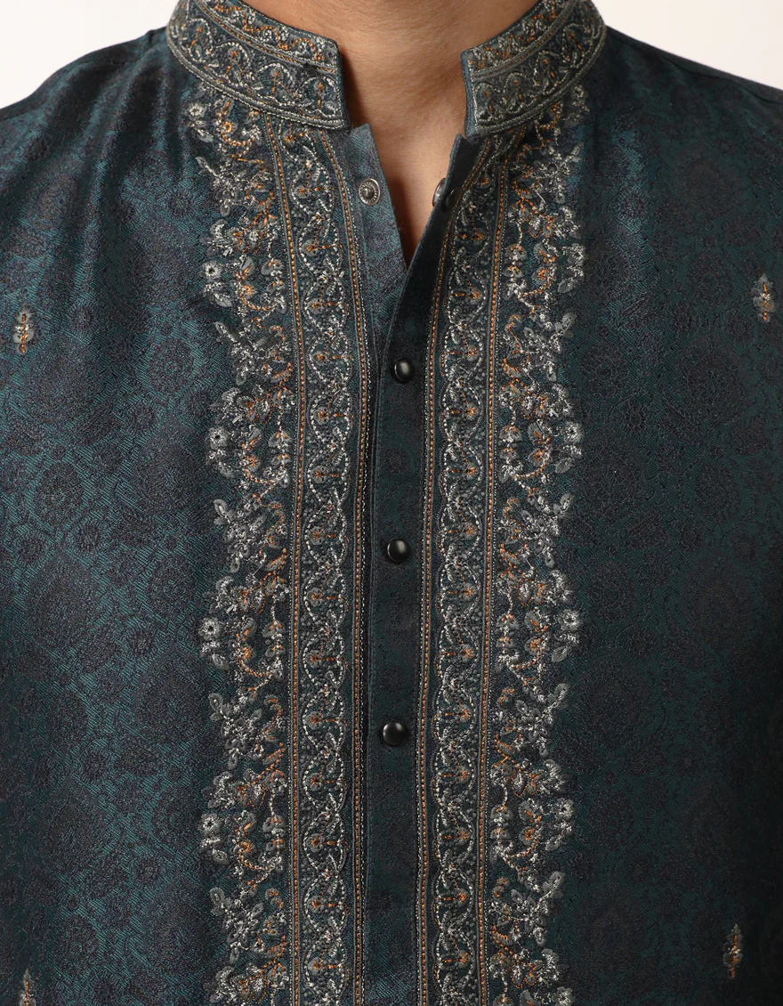 BOTTLE GREEN SPECIAL KURTA | JTK-SP-A-50331/S25/JJ10001-FL - Image 3