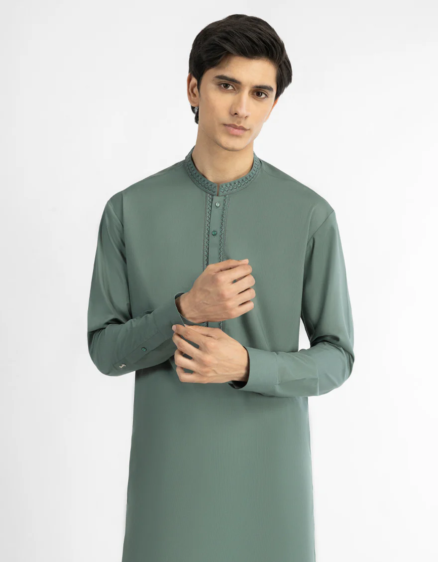 GREEN KURTA TROUSERS | JTKP-A-30059/S26/JJ10756-CL - Image 2