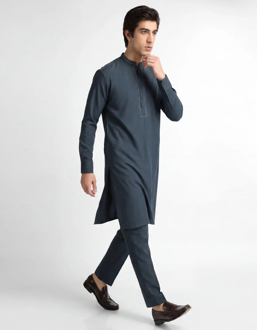 DARK GREEN KURTA TROUSERS | JTKP-A-39796/S26/JJ10969-SF - Image 3
