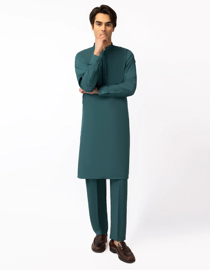 GREEN BLENDED KURTA TROUSERS | JTKP-A-42042/S26/JJ10429-SF