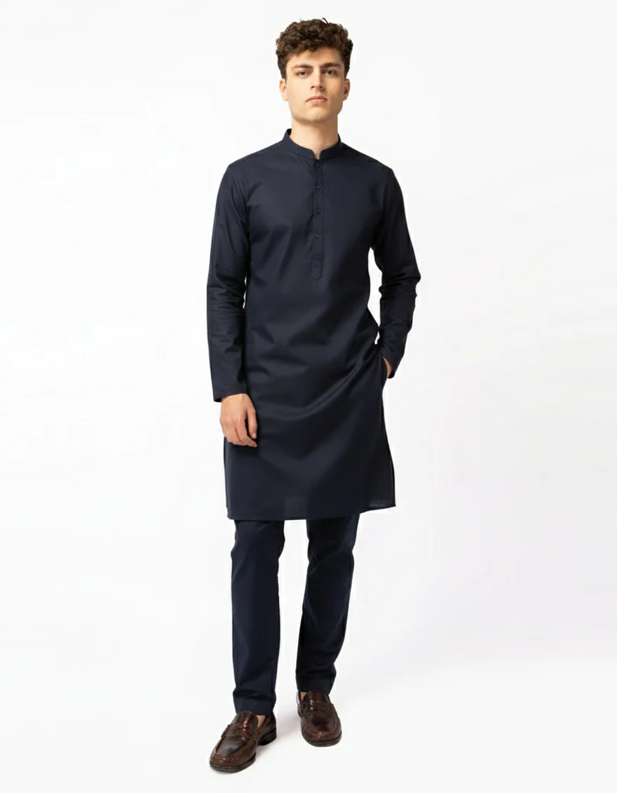 NAVY BLUE KURTA TROUSERS | JTKP-A-47702-AP/S25/JJ9771-PN