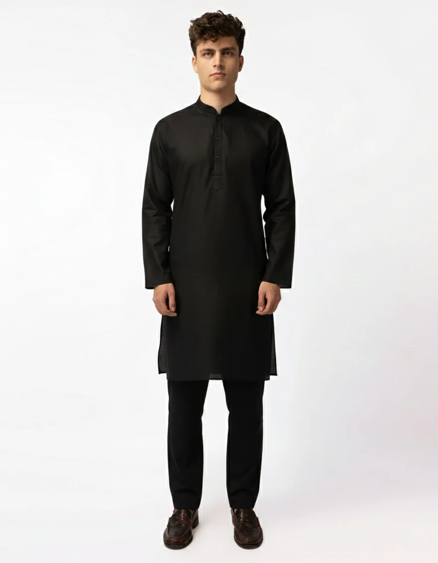 BLACK KURTA TROUSERS | JTKP-A-47703-AP/S25/JJ9773-PN