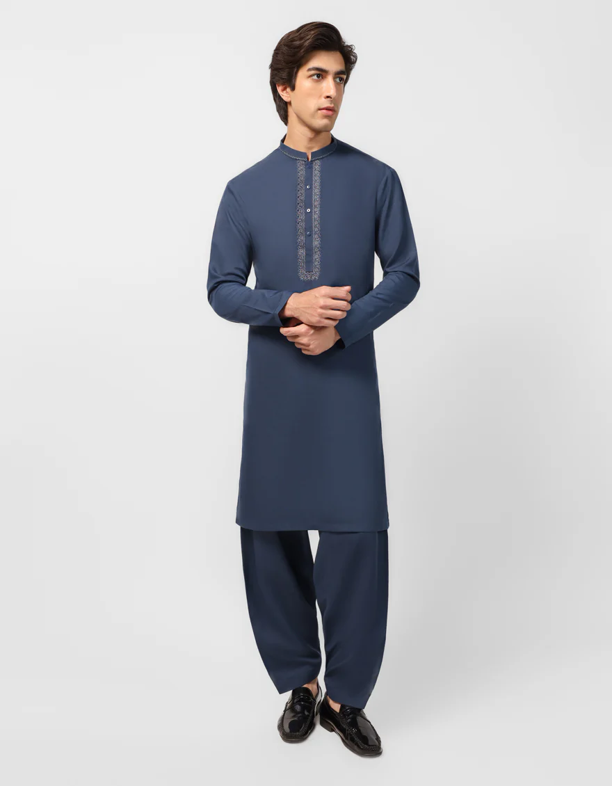 DULL BLUE KAMEEZ SHALWAR | JTKS-A-39682/S26/JJ10769-FL