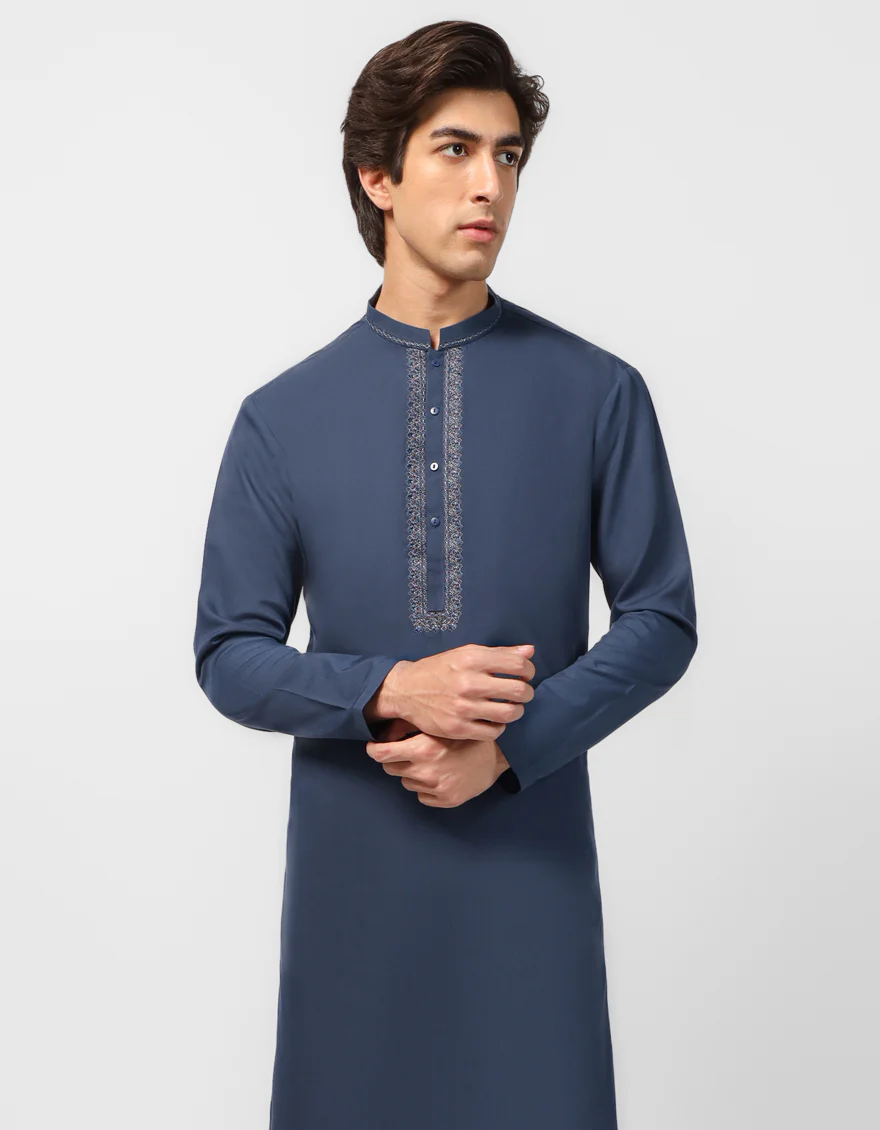 DULL BLUE KAMEEZ SHALWAR | JTKS-A-39682/S26/JJ10769-FL - Image 2