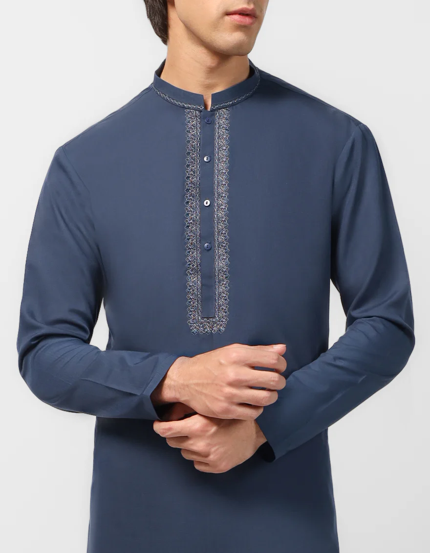 DULL BLUE KAMEEZ SHALWAR | JTKS-A-39682/S26/JJ10769-FL - Image 3