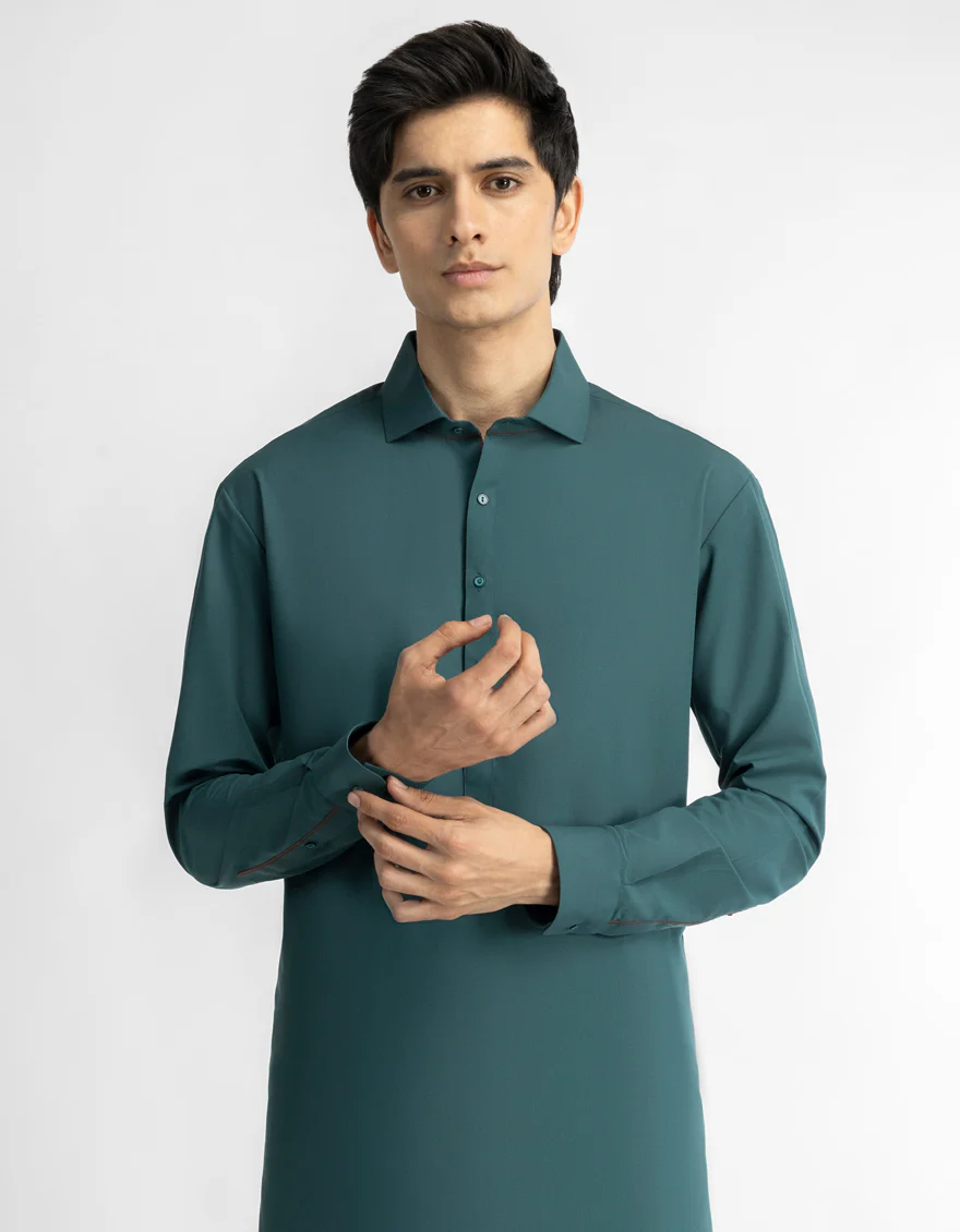 GREEN KAMEEZ SHALWAR | JTKS-A-50292/S26/JJ10121-PN - Image 2