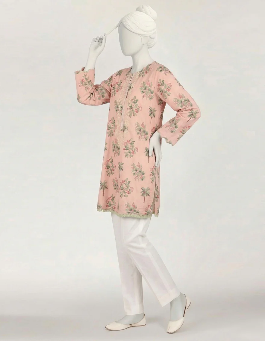 PINK LAWN KURTI | JTS-S-26-4154 FB/DOTS & GLORY-2