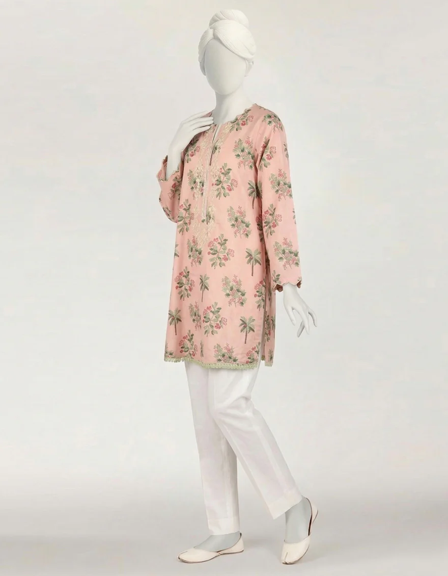PINK LAWN KURTI | JTS-S-26-4154 FB/DOTS & GLORY-2 - Image 3