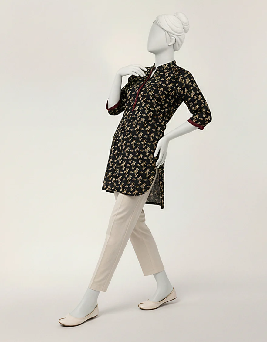 BLUE LAWN KURTI | JYGK-S-JTS-26-4140 FB/PALM-04