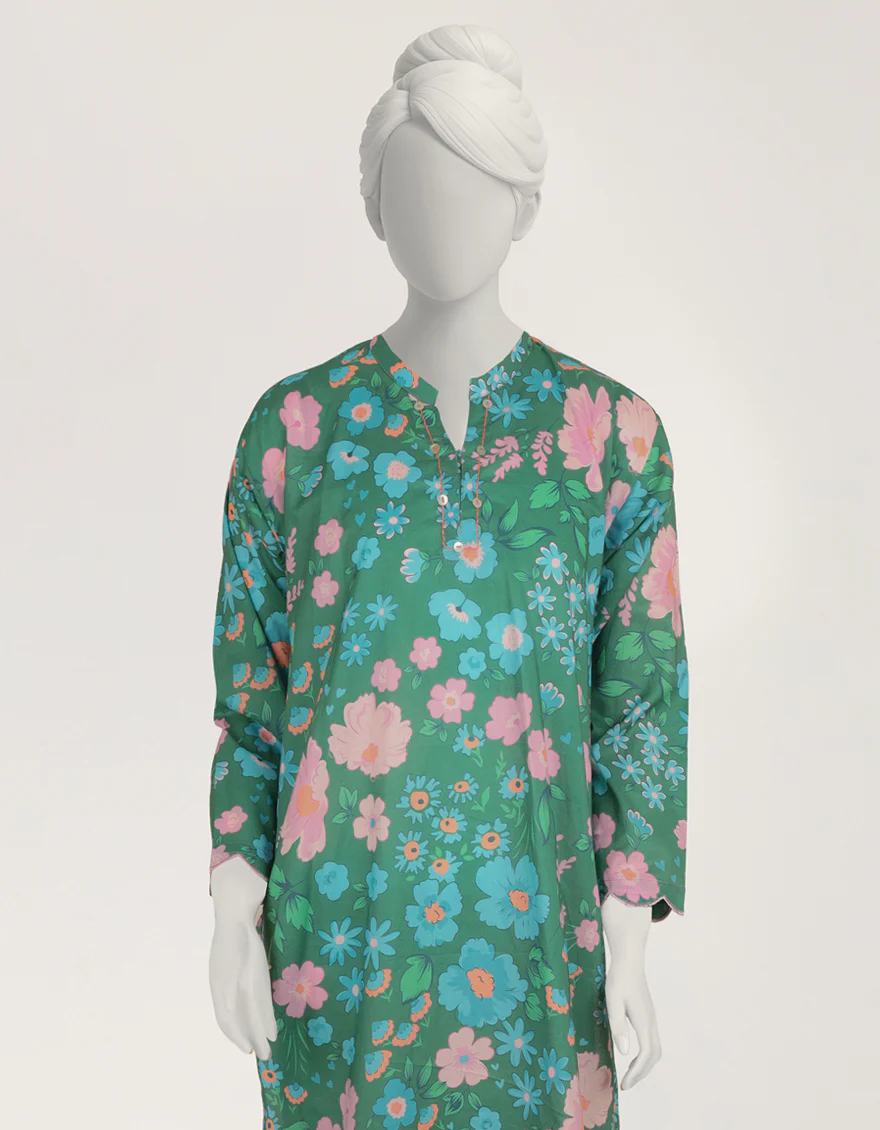 GREEN LAWN KURTI | JYGK-S-JTS-26-4147 FB/DITSY-3 - Image 2