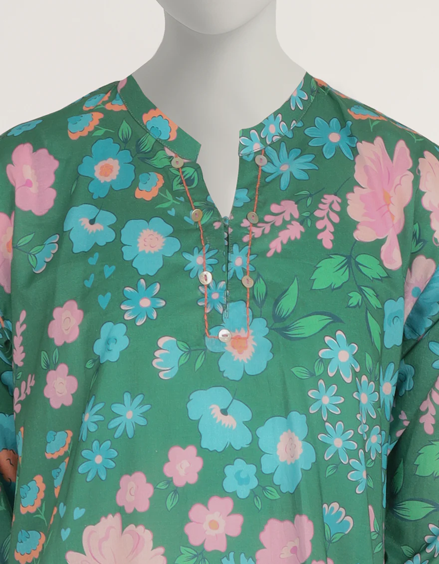GREEN LAWN KURTI | JYGK-S-JTS-26-4147 FB/DITSY-3 - Image 4