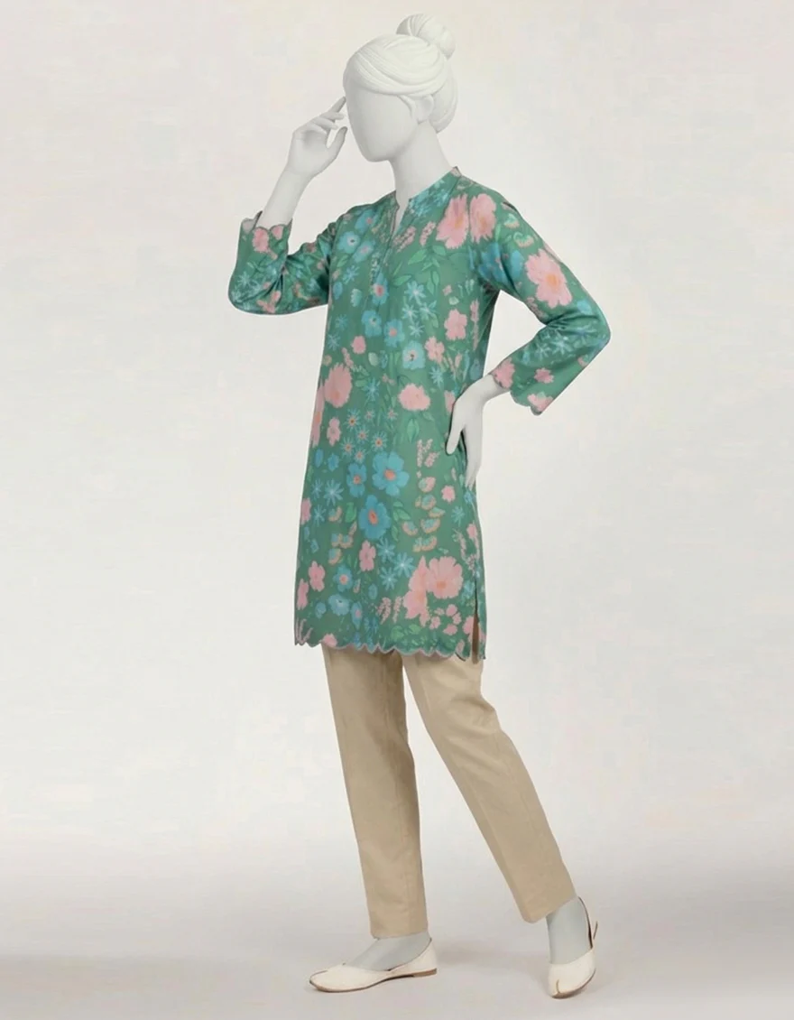 GREEN LAWN KURTI | JYGK-S-JTS-26-4147 FB/DITSY-3 - Image 5