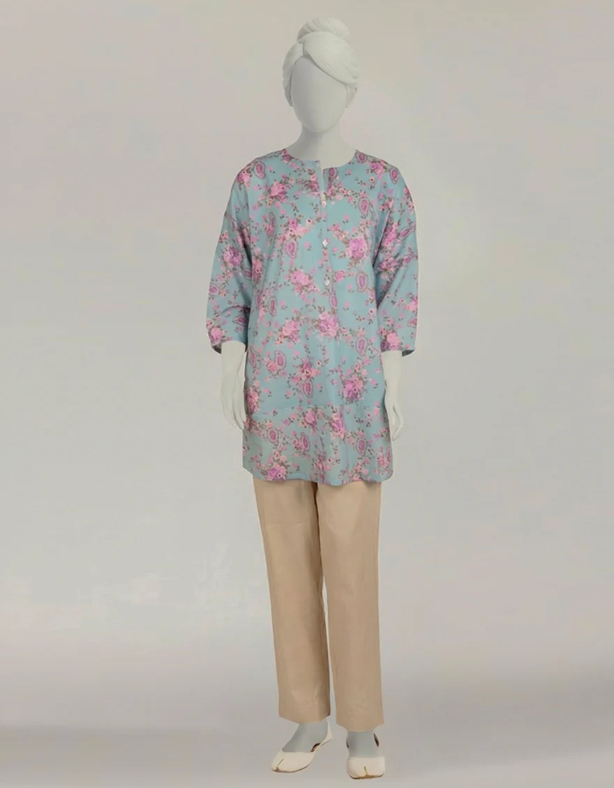 BLUE LAWN KURTI | JYGK-S-JTS-26-4149 FB/PLAYFULL PRINT-1 - Image 5