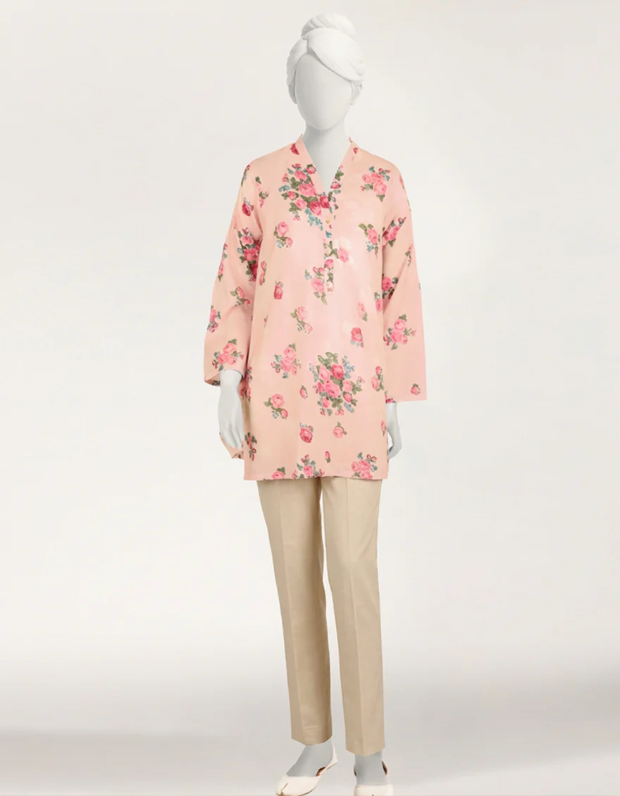 PINK LAWN KURTI | JYGK-S-JTS-26-4150 FB/PLAYFULL PRINT-2 - Image 4