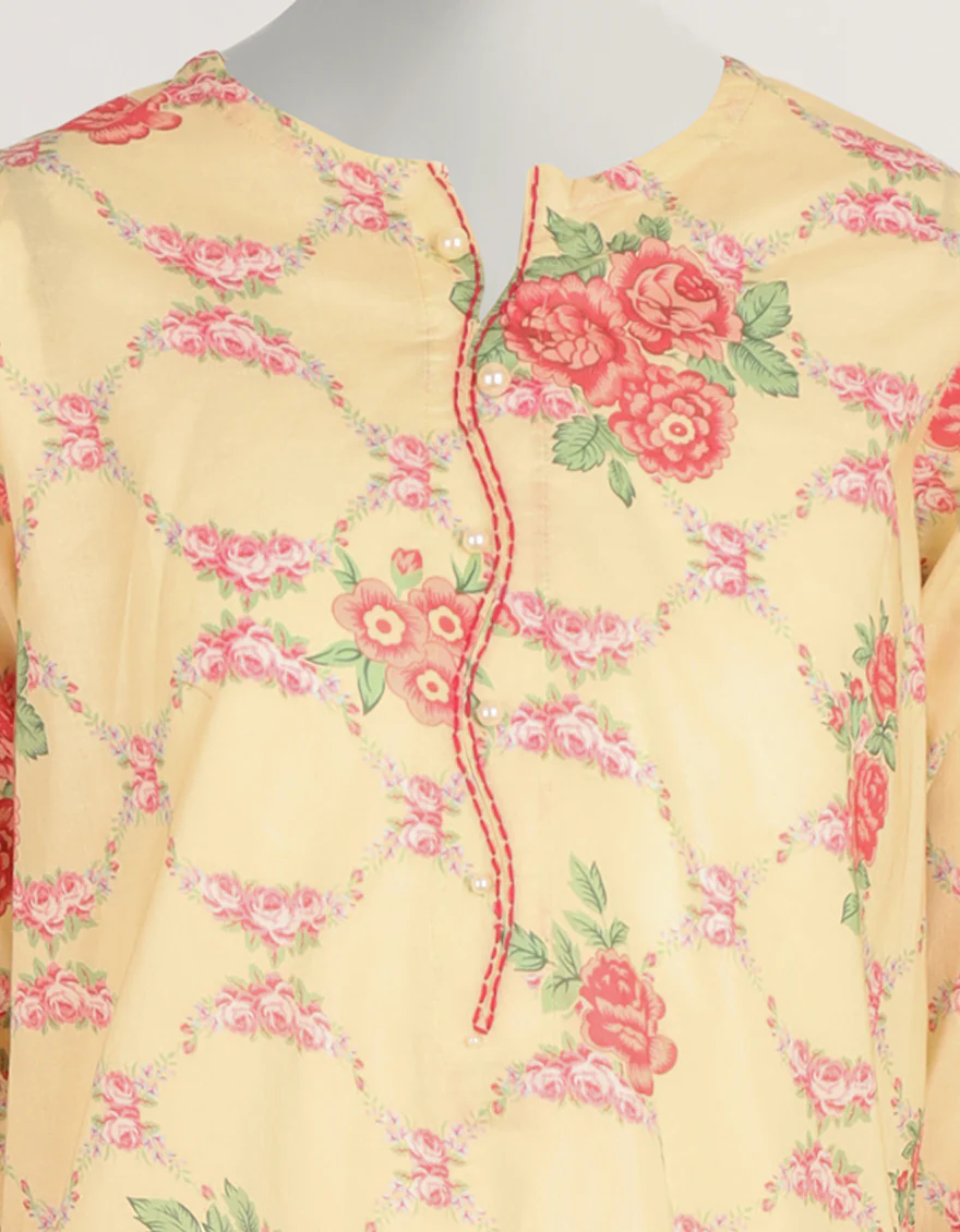 CREAM LAWN KURTI | JYGK-S-JTS-26-4151 FB/PLAYFULL PRINT-3 - Image 3